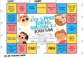 KISD Summer Reading Challenge K-2 KISD Summer Reading Challenge K-2